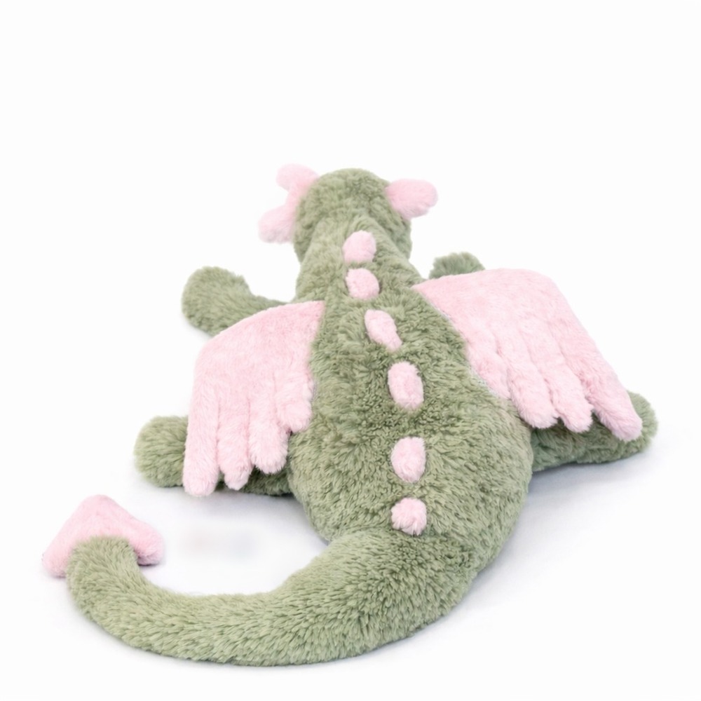 Soft Green Dragon Plush Stuffed Animal Pink Wings 20" Long Unbranded - Picture 4 of 4